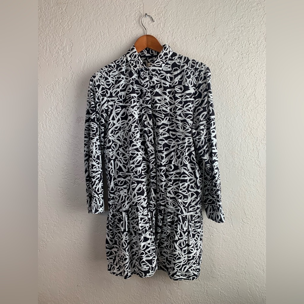 Kate Spade New York, black and white print dress